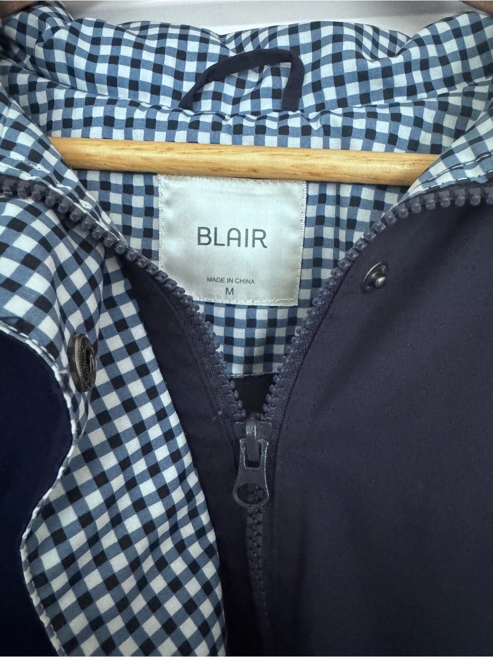 Blair Navy women’s  Raincoat with Blue Check Lining - Picture 2 of 3